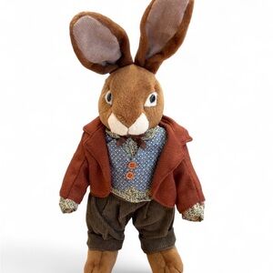 Russ Berrie Carlton Bunny Rabbit Plush Stuffed Animal Standing Corduroy Suit 17”
